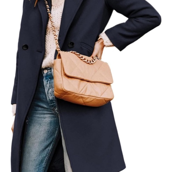 Women's Tan or Navy Coat - Picture 6 of 7